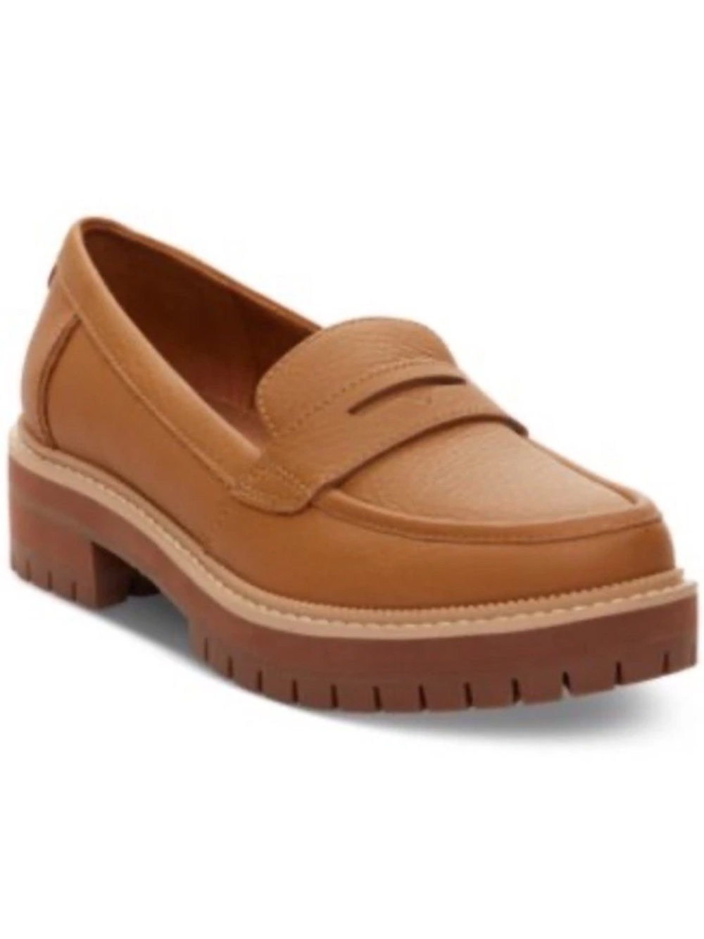 TOMS Women's Cara Lug Sole Loafers Leather Chunky Size 6.5